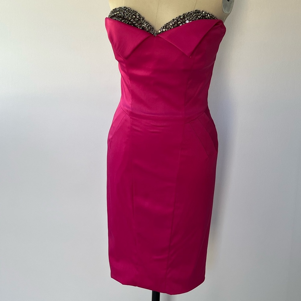 Mandalay Hot Pink Satin Party Club Mini Dress Size 0-2